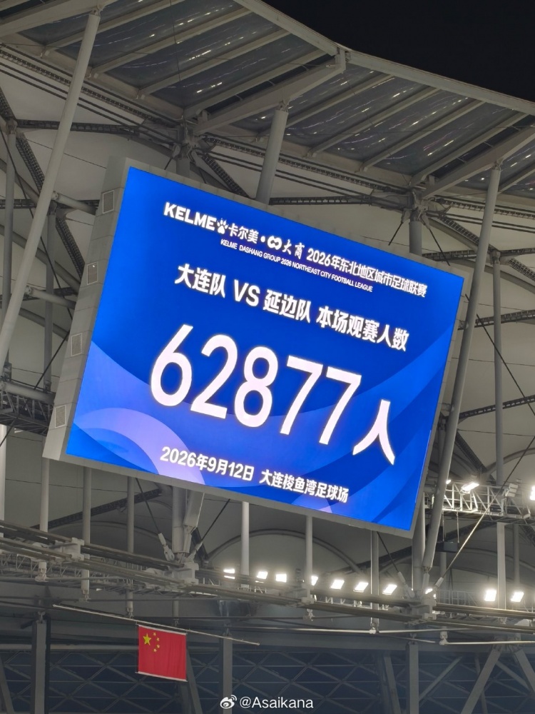 东北超半决赛现场观众62877人，刷新国内业余足球赛事上座纪录